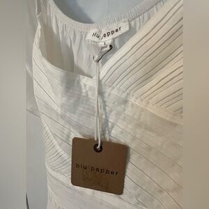 Blu Pepper White Mini Dress Size L NWT